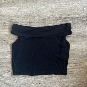 Windsor black off-shoulder crop top